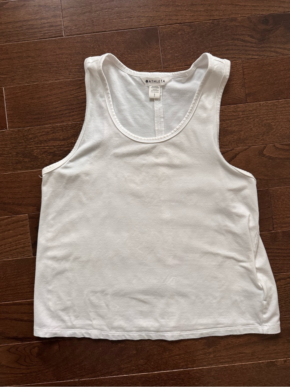 Athleta White Scoop Neck Tank Top